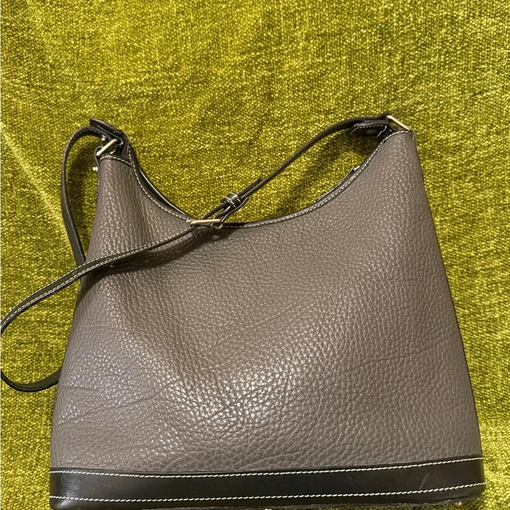 Dooney and Bourke Large Hobo in gray with black trim